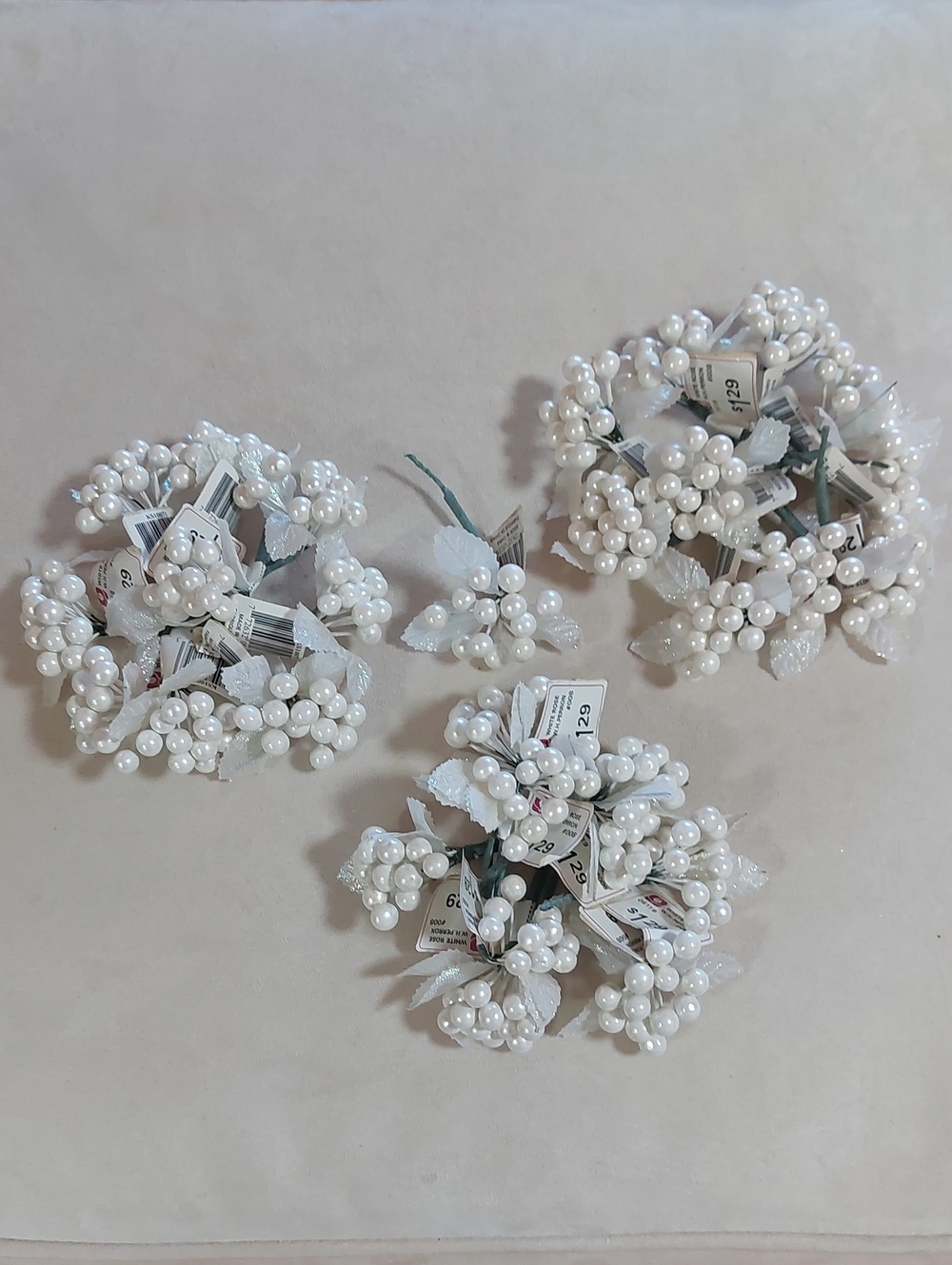 Pearl White Cluster Bouqet - Elegant Bridal Accent